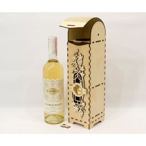 Eleganckie ozdobne pudełko na wino, whisky lub inny alkohol. (model A005)